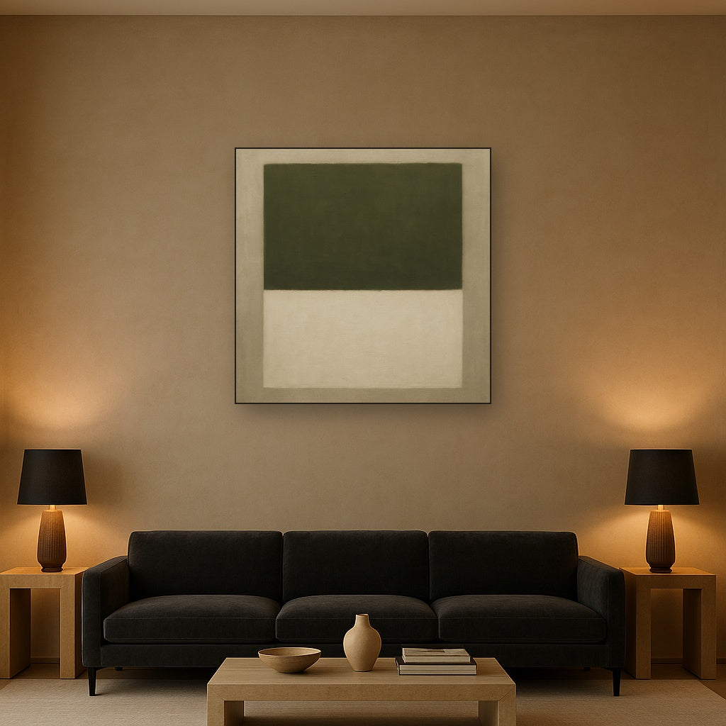 Sage Olive & Alabaster Balance No. 3 - Modern Fine Art Oil Painting - View 2
