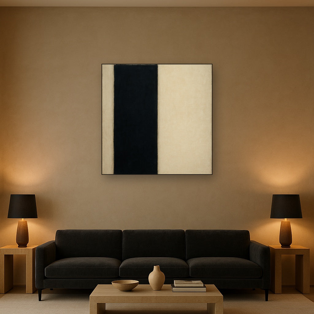 Deep Charcoal & Bone Monolith No. 1 - Modern Fine Art Oil Painting - View 2