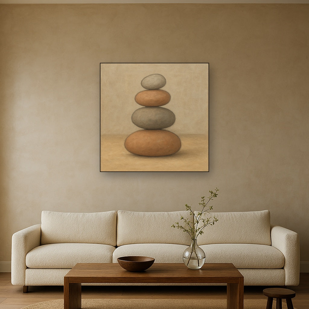 Organic Pebble Contours No. 3 - Modern Fine Art Oil Painting - View 2