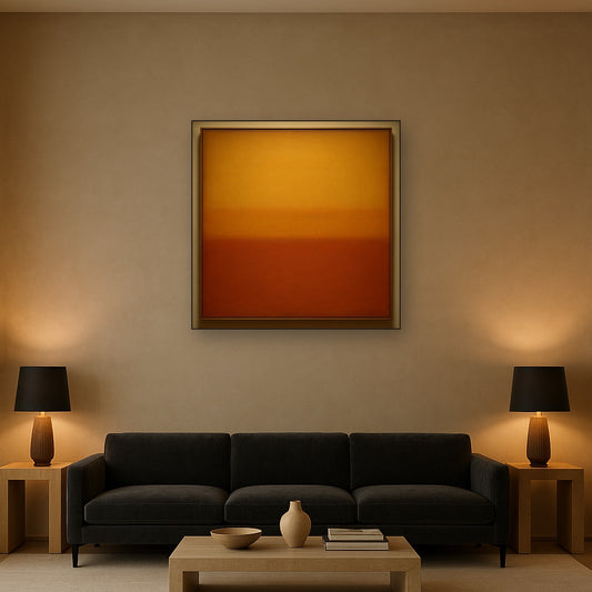 Luminous Ochre & Terracotta Horizon Color Field No. 20 Oil Painting - View 2