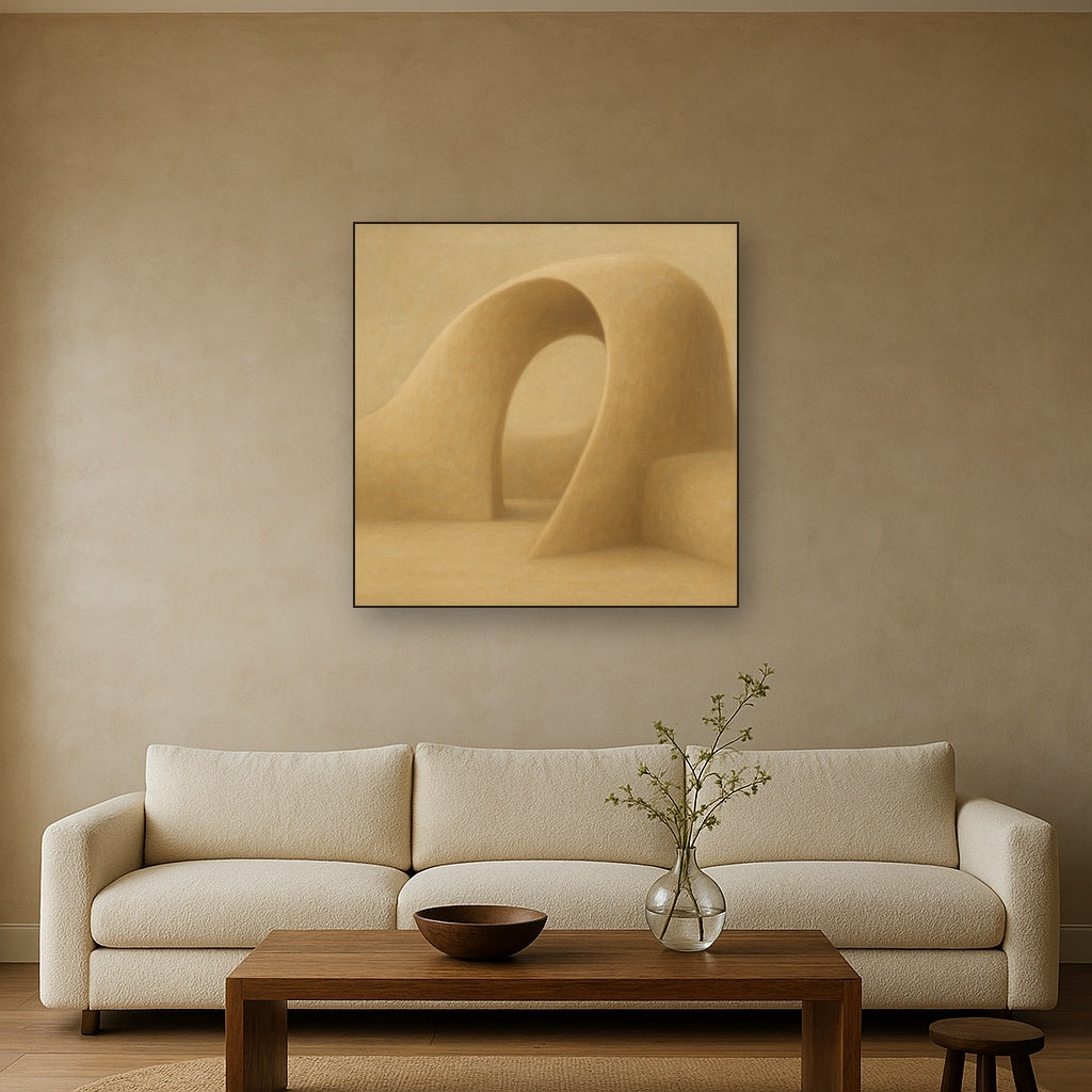 Soft Architectural Curve in Desert Bone No. 28 Oil Painting - View 2