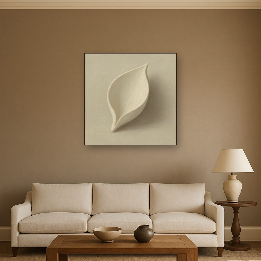 Sculpted Ivory Floral Contour No. 1 - Modern Fine Art Oil Painting - View 2