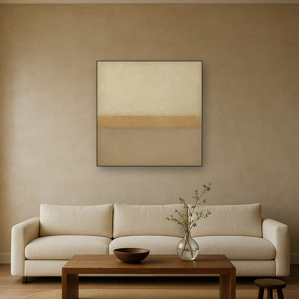 Aged Plaster & Sand Horizon No. 2 - Modern Fine Art Oil Painting - View 2