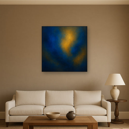 Lapis Lazuli & Golden Ochre Luminous Field No. 20 Oil Painting - View 2