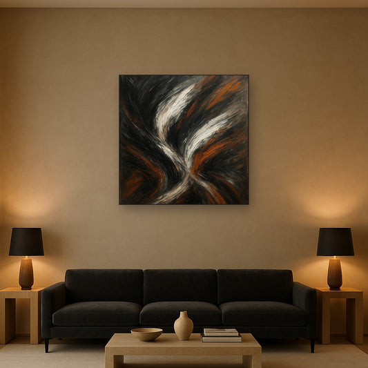 Kinetic Brushstroke Symphony Oil Painting - View 2