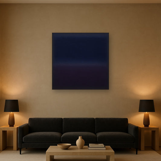 Deep Indigo & Midnight Plum Ambient Field No. 8 Oil Painting - View 2