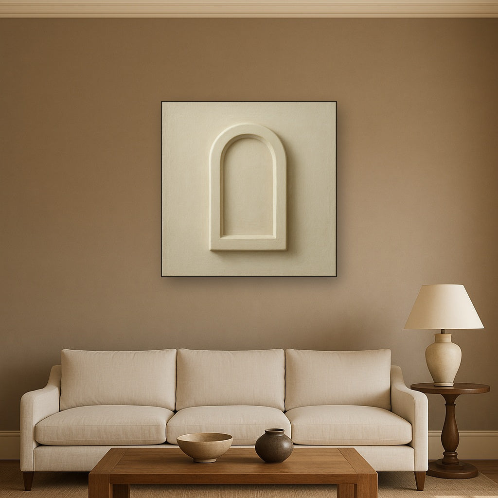 Textured Monolithic Plaster Arch No. 9 - Modern Fine Art Oil Painting - View 2