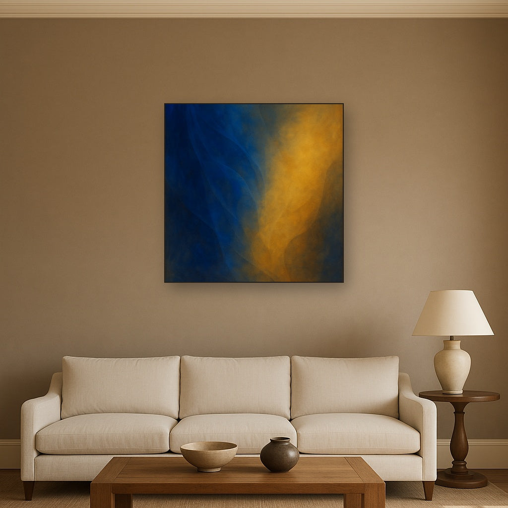 Lapis Lazuli & Golden Ochre Luminous Field No. 16 Oil Painting - View 2