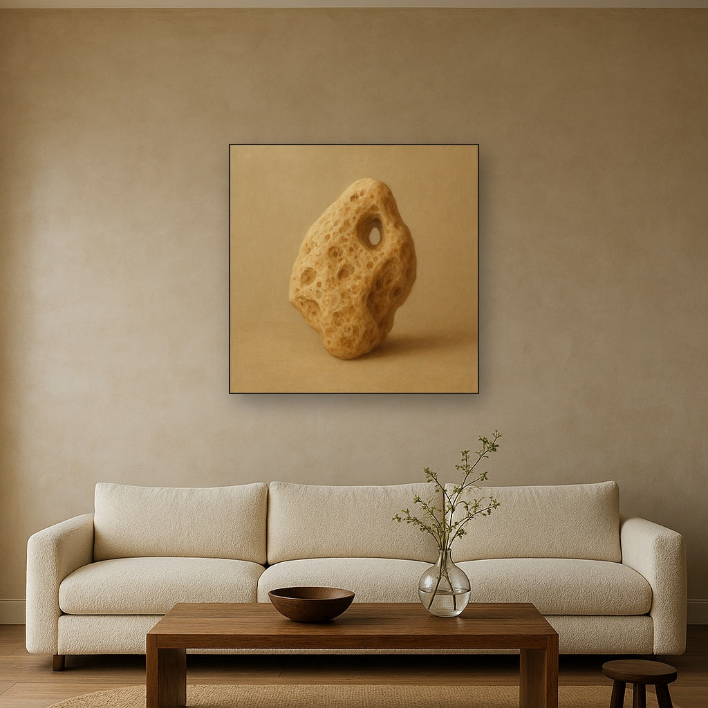 Zen Stone & Warm Grey Void No. 5 - Modern Fine Art Oil Painting - View 2