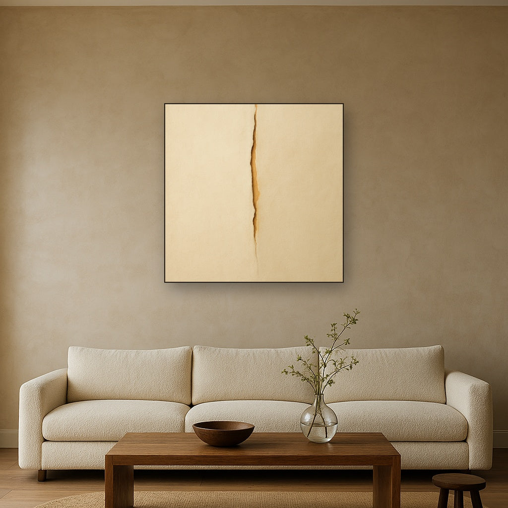 Tactile Stucco & Ochre Rift No. 9 - Modern Fine Art Oil Painting - View 2