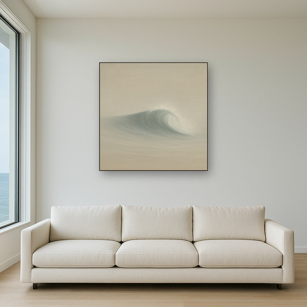 Single Wave Crest in Morning Light No. 4 - Modern Fine Art Oil Painting - View 2