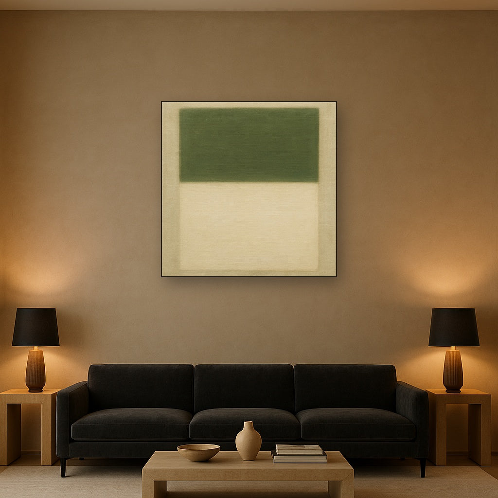Sage Olive & Alabaster Balance No. 3 - Modern Fine Art Oil Painting - View 2