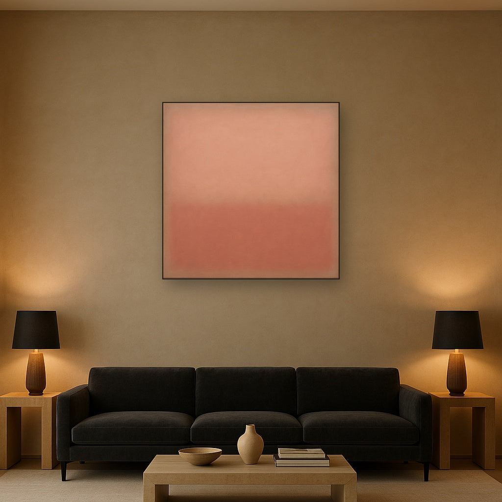 Blush Rose & Dusky Terracotta Ambient Glow No. 11 Oil Painting - View 2
