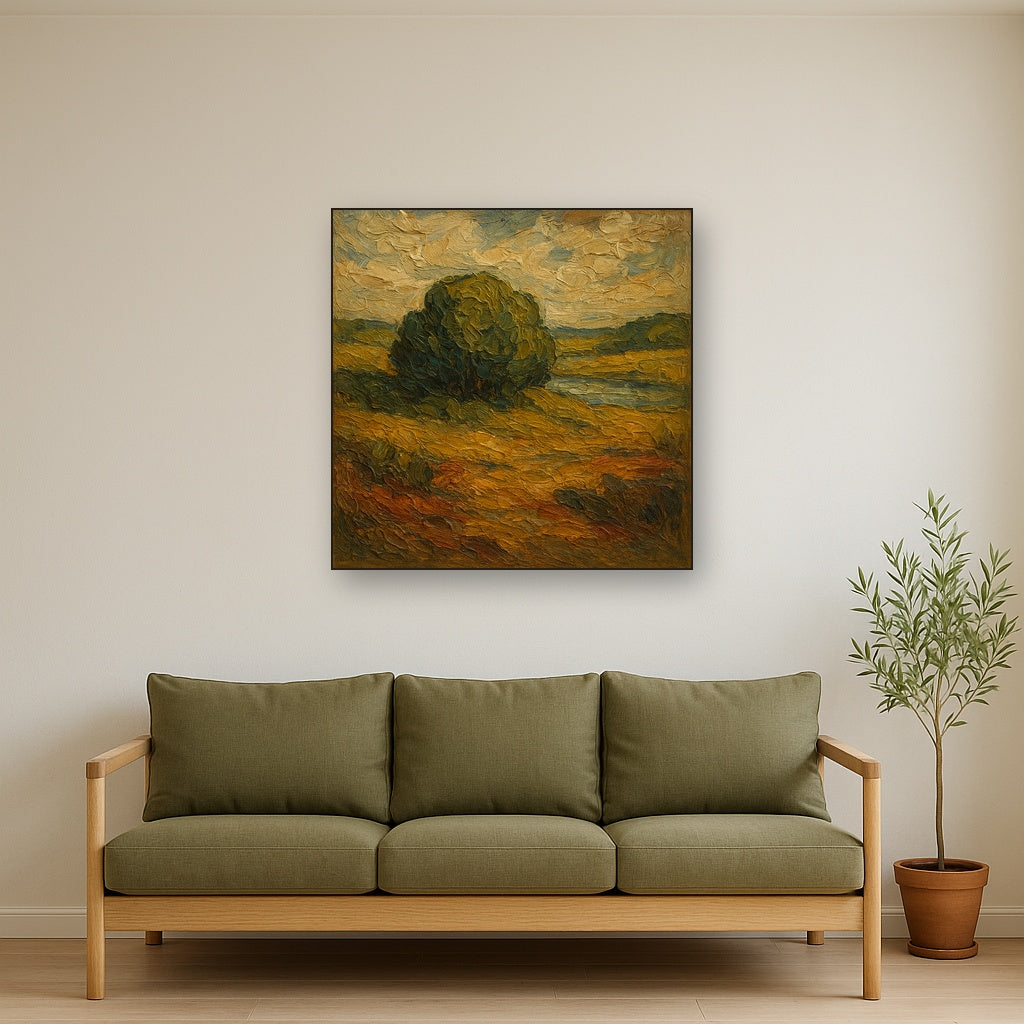 Draped Fabric & Form Figurative Oil Painting - Styled in Modern Living Room