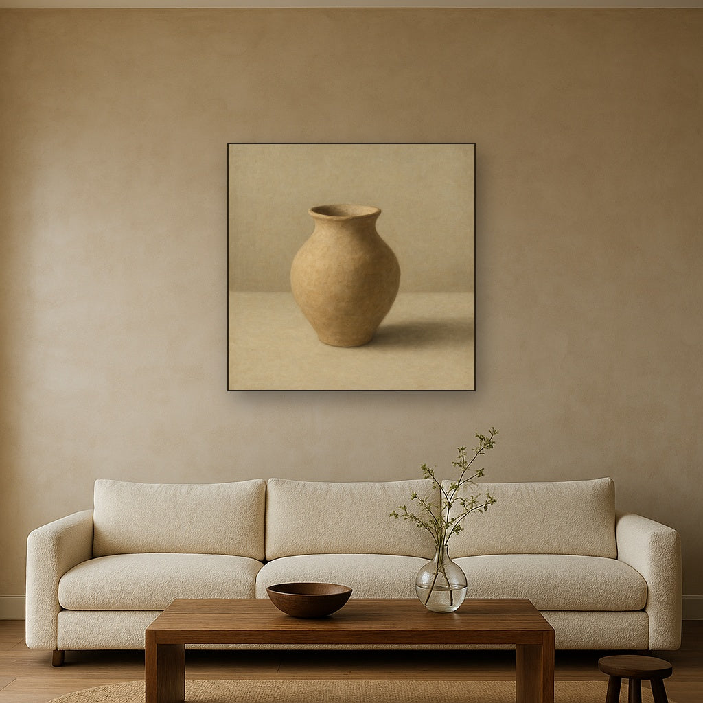 Organic Clay Vessel & Solitary Shadow No. 24 Oil Painting - View 2
