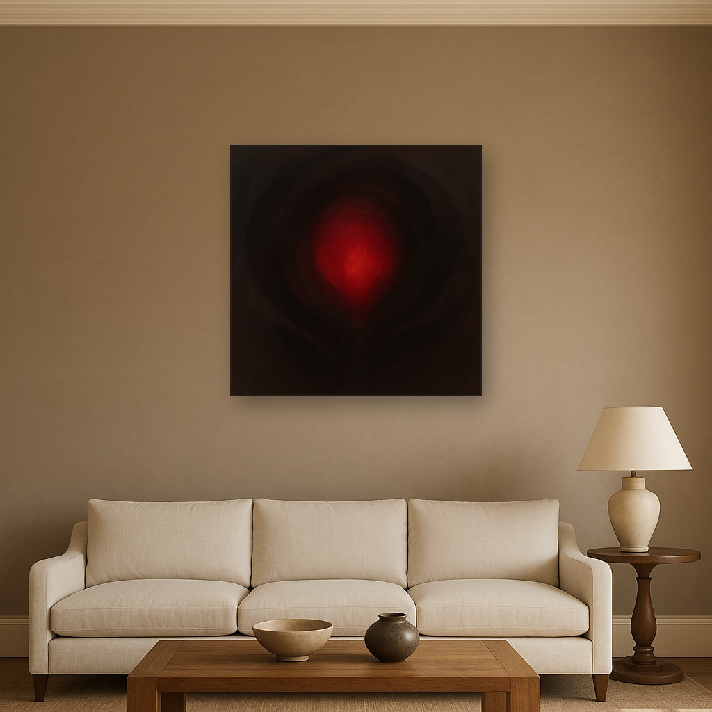 Smoky Ruby & Warm Obsidian Veils No. 17 Oil Painting - View 2