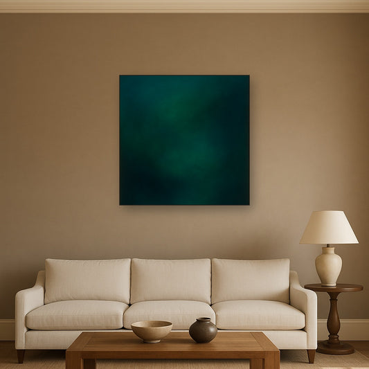 Midnight Teal & Deep Malachite Gradient No. 10 Oil Painting - View 2