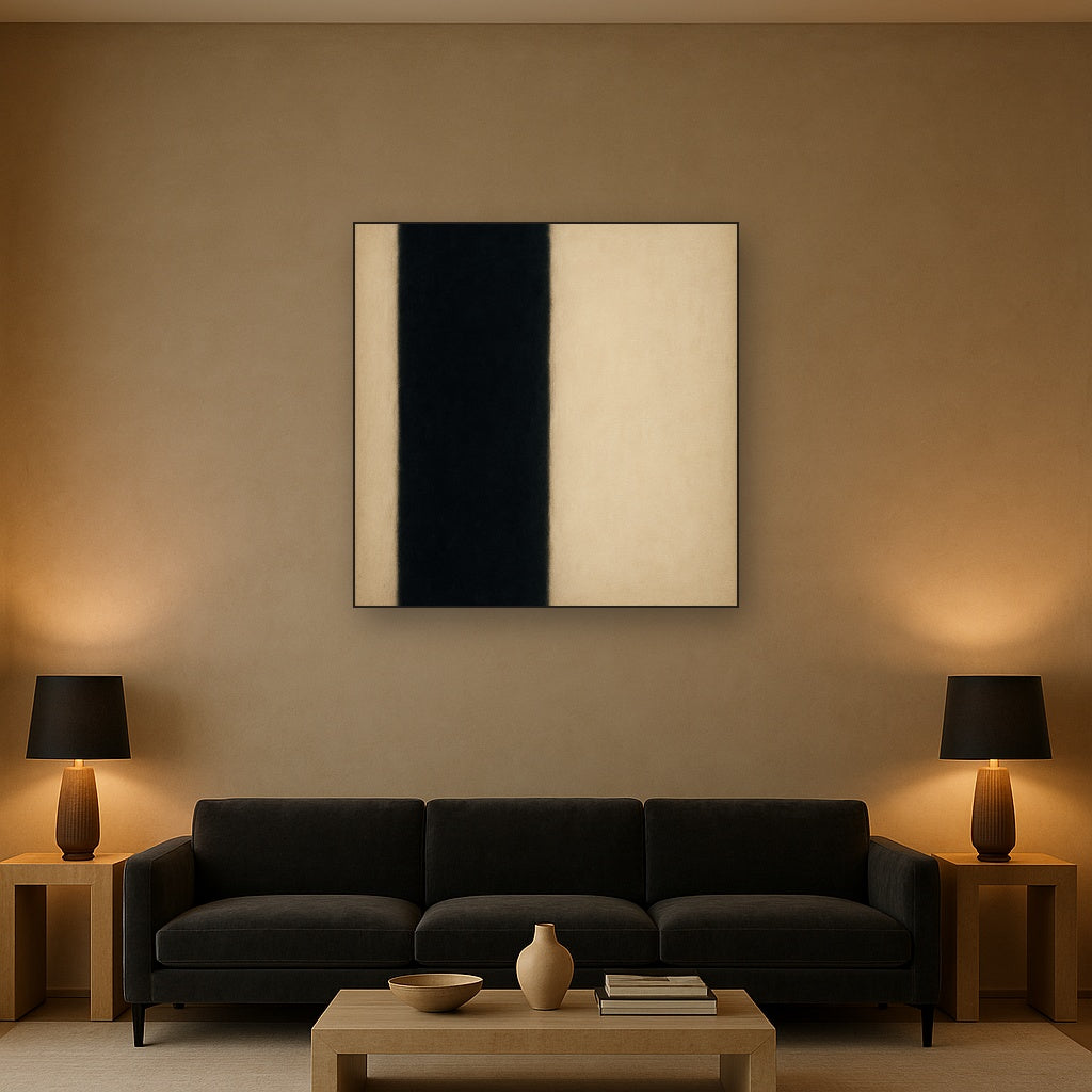 Deep Charcoal & Bone Monolith No. 1 - Modern Fine Art Oil Painting - View 2