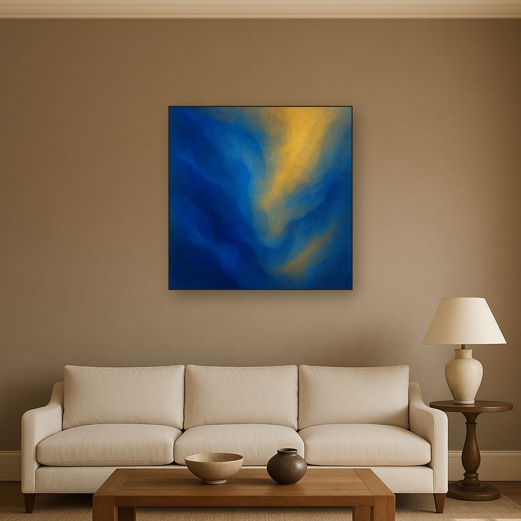 Lapis Lazuli & Golden Ochre Luminous Field No. 12 Oil Painting - View 2