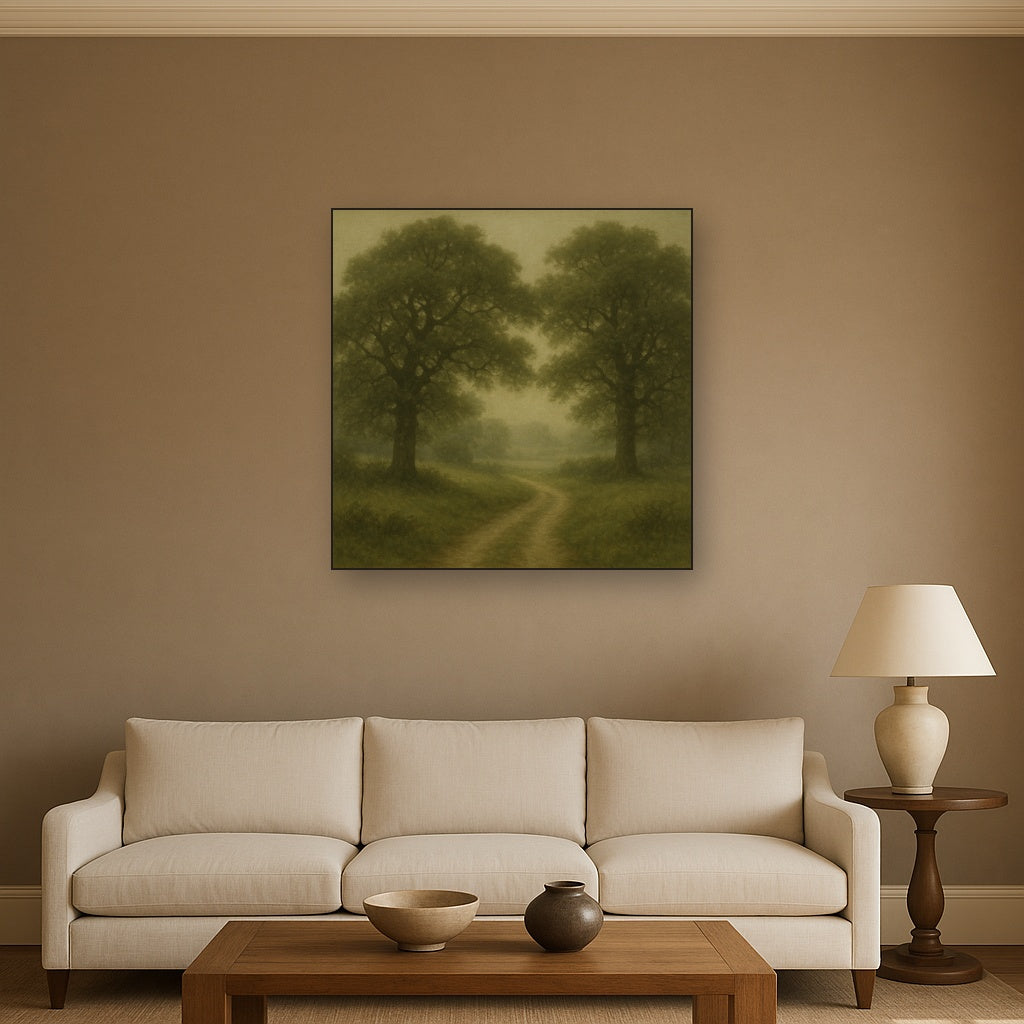 Misty English Countryside Lane No. 5 Oil Painting - View 2