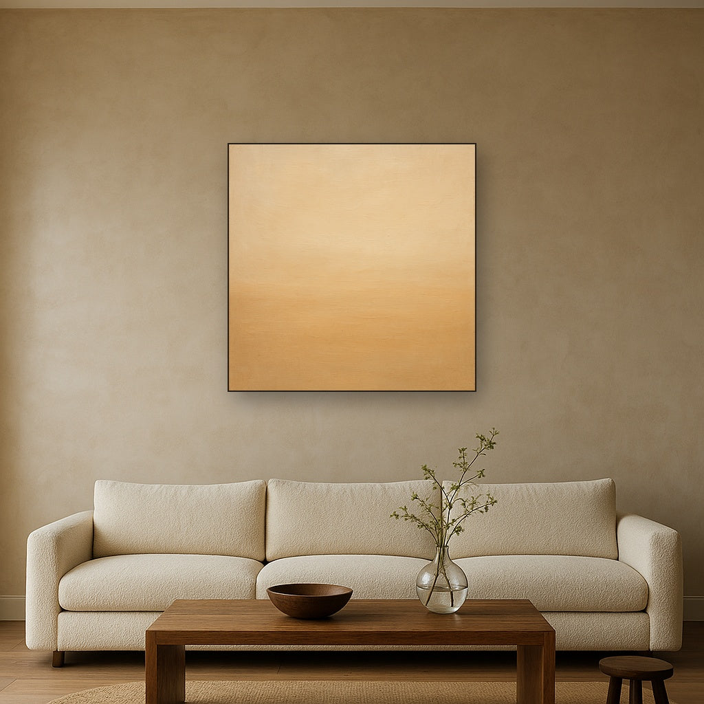 Earthy Raw Linen Texture Field No. 4 - Modern Fine Art Oil Painting - View 2