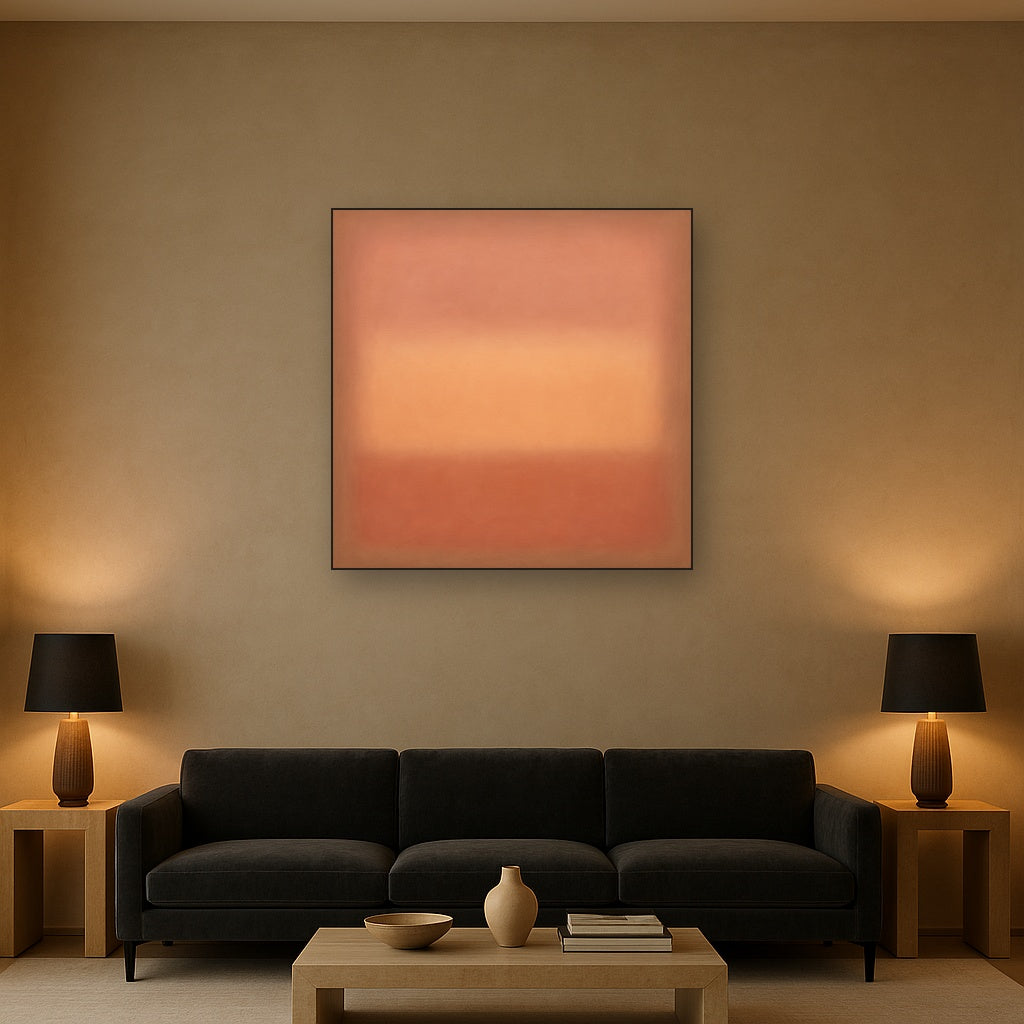 Blush Rose & Dusky Terracotta Ambient Glow No. 17 Oil Painting - View 2