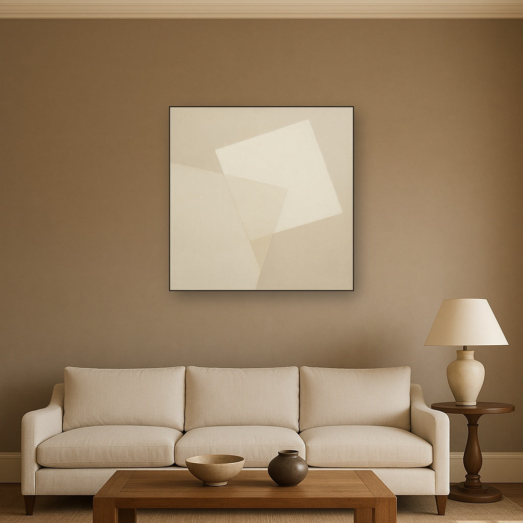 Architectural Stucco Geometry No. 3 - Modern Fine Art Oil Painting - View 2