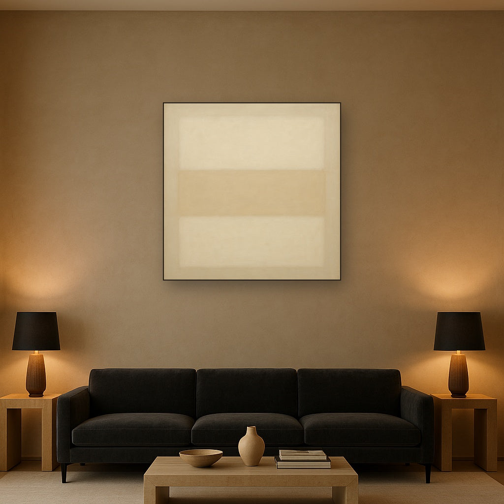 Oatmeal White & Pale Alabaster Monochrome Study No. 19 Oil Painting - View 2