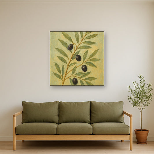 Wild Olive Branch Symphony Oil Painting - View 2