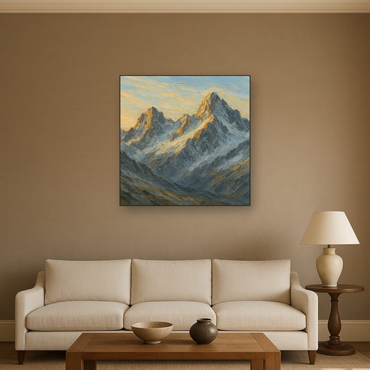 Heavy Knife Mountain Ridge Impasto Oil Painting - View 2