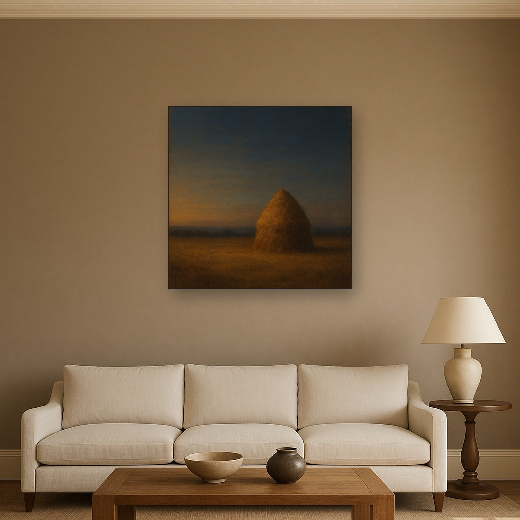 Dusk Horizon over Weathered Haystack No. 10 Oil Painting - View 2
