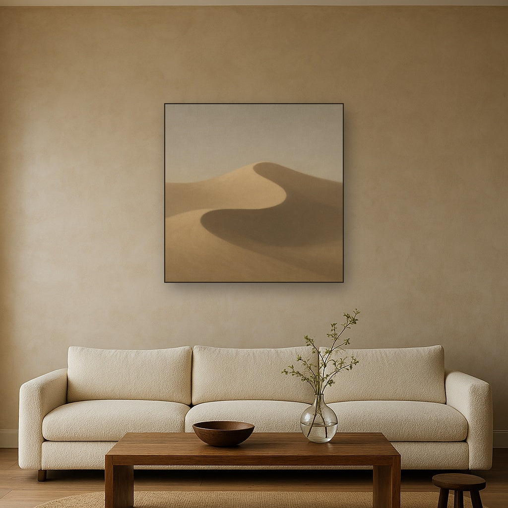Muted Desert Dune Geometry No. 8 - Modern Fine Art Oil Painting - View 2