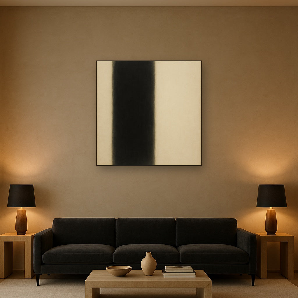 Deep Charcoal & Bone Monolith No. 1 - Modern Fine Art Oil Painting - View 2