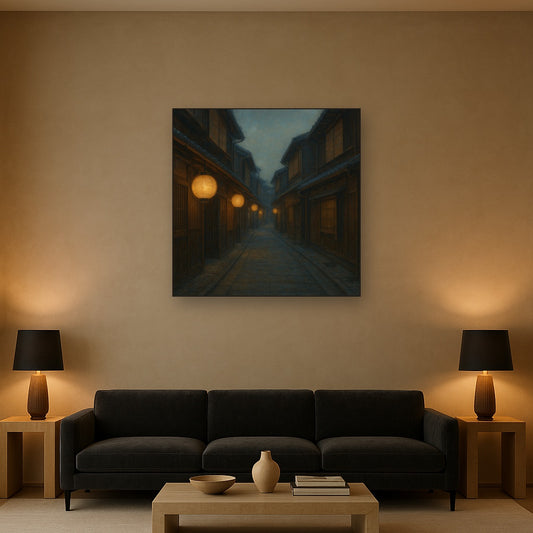 Old Kyoto Gion Alley in Soft Lantern Light No. 26 Oil Painting - View 2