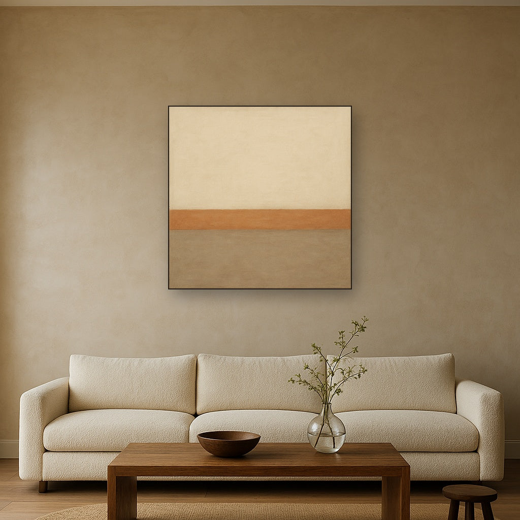Aged Plaster & Sand Horizon No. 2 - Modern Fine Art Oil Painting - View 2