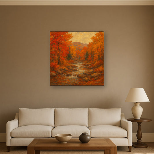 Autumn in the Adirondacks Landscape Oil Painting - View 2