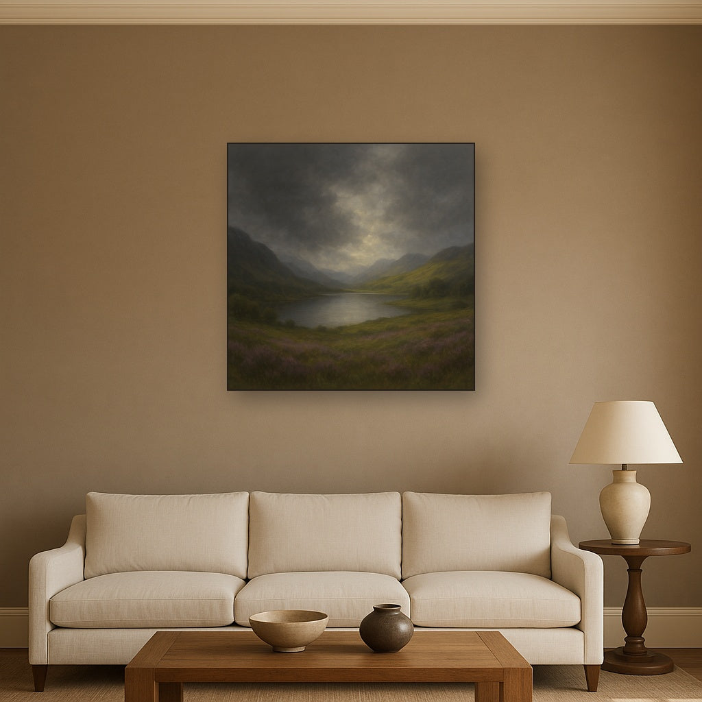 Highland Valley Storm Clearing Oil Painting - View 2