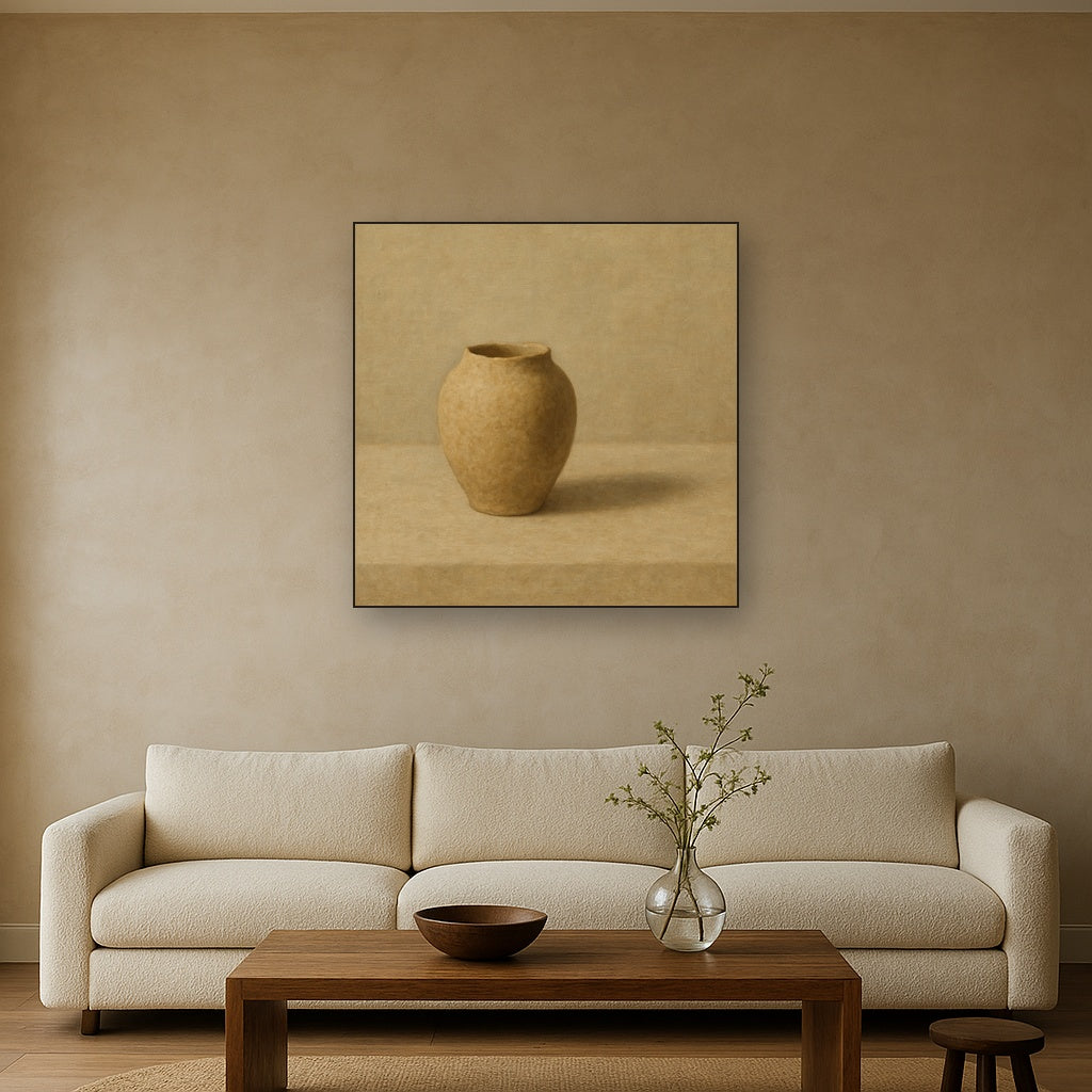 Organic Clay Vessel & Solitary Shadow No. 10 Oil Painting - View 2