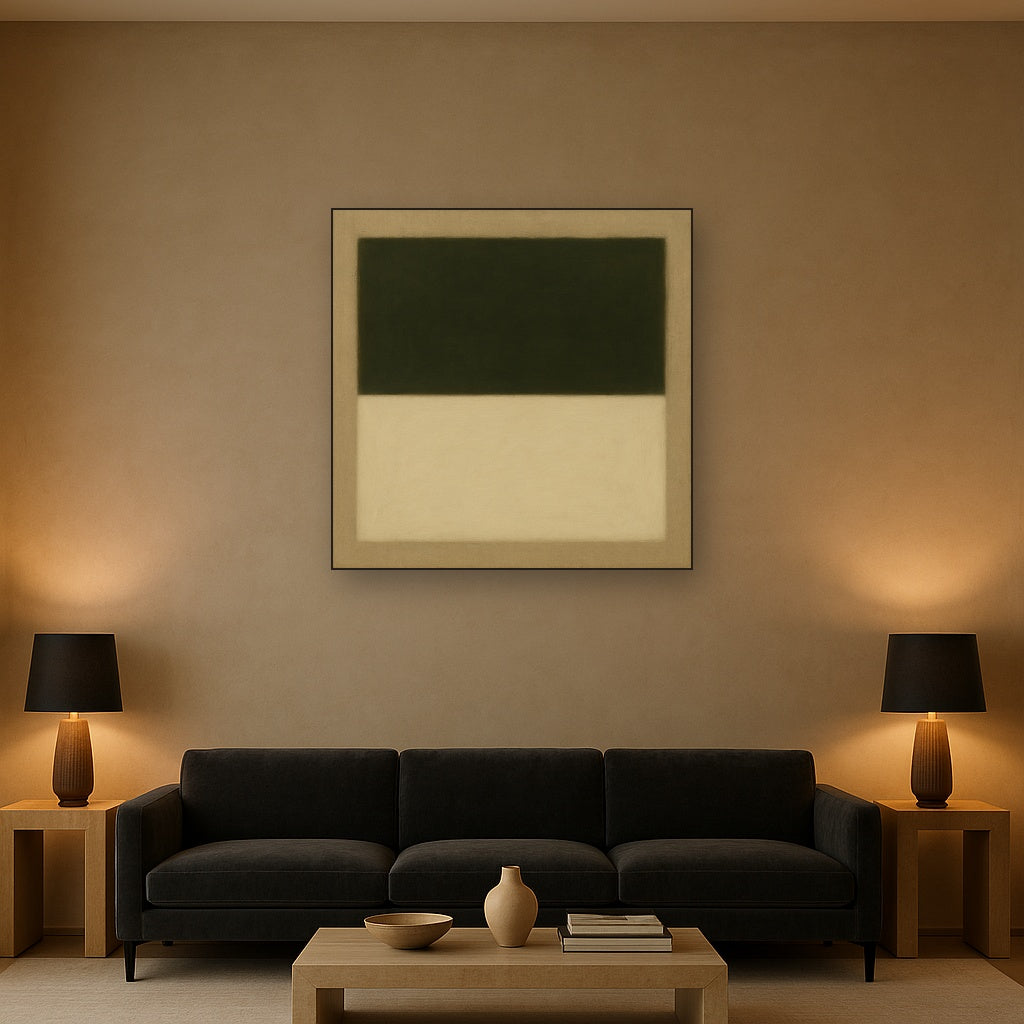 Sage Olive & Alabaster Balance No. 3 - Modern Fine Art Oil Painting - View 2