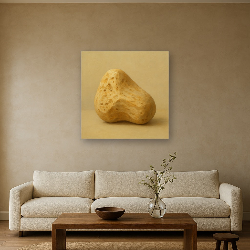 Zen Stone & Warm Grey Void No. 5 - Modern Fine Art Oil Painting - View 2