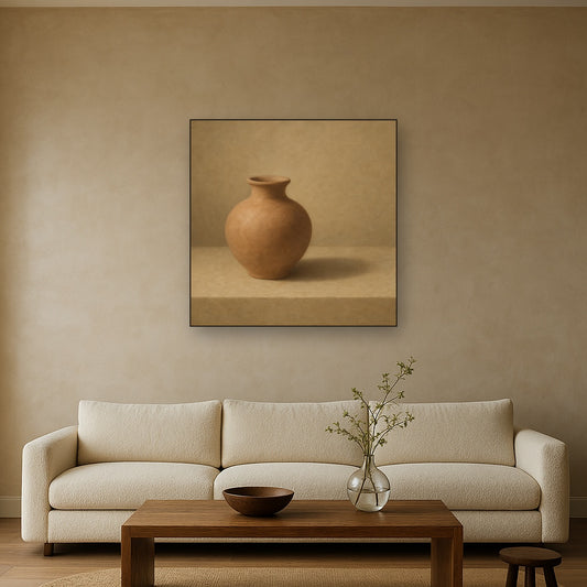 Organic Clay Vessel & Solitary Shadow No. 2 Oil Painting - View 2