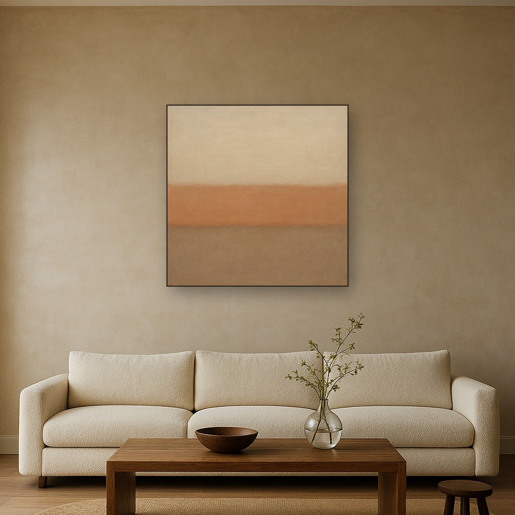 Aged Plaster & Sand Horizon No. 2 - Modern Fine Art Oil Painting - View 2