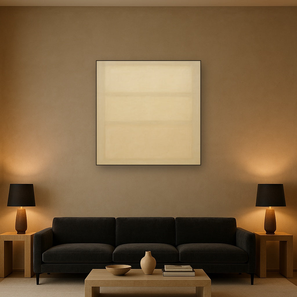 Oatmeal White & Pale Alabaster Monochrome Study No. 23 Oil Painting - View 2