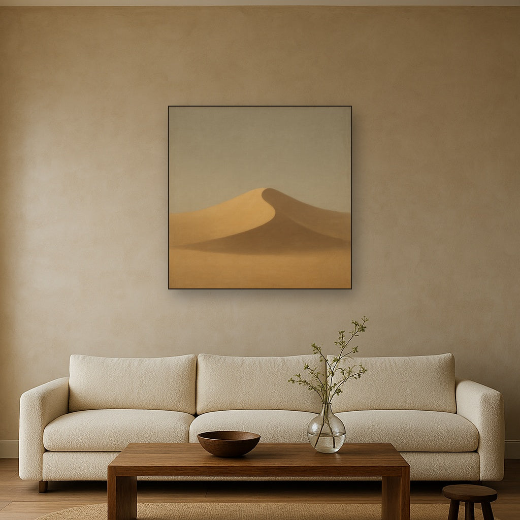 Muted Desert Dune Geometry No. 8 - Modern Fine Art Oil Painting - View 2
