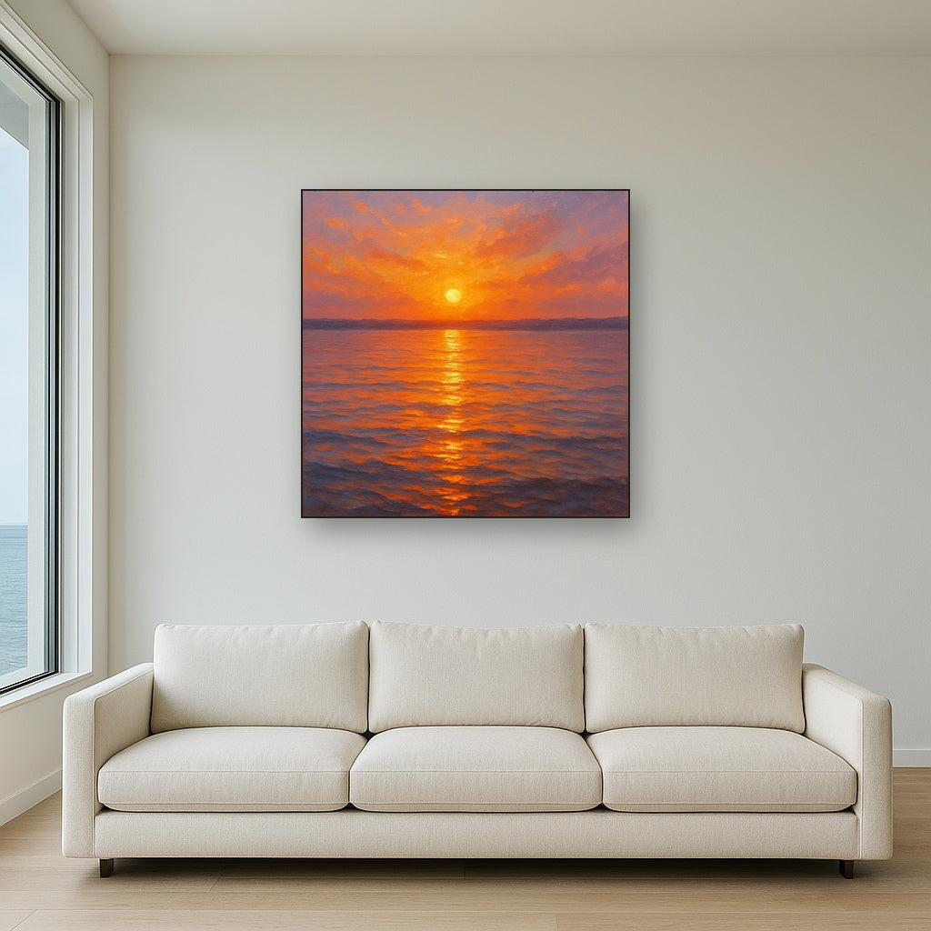 Sunset Glow on Warm Tidal Basin Waters No. 6 Fine Art Oil Painting - View 2
