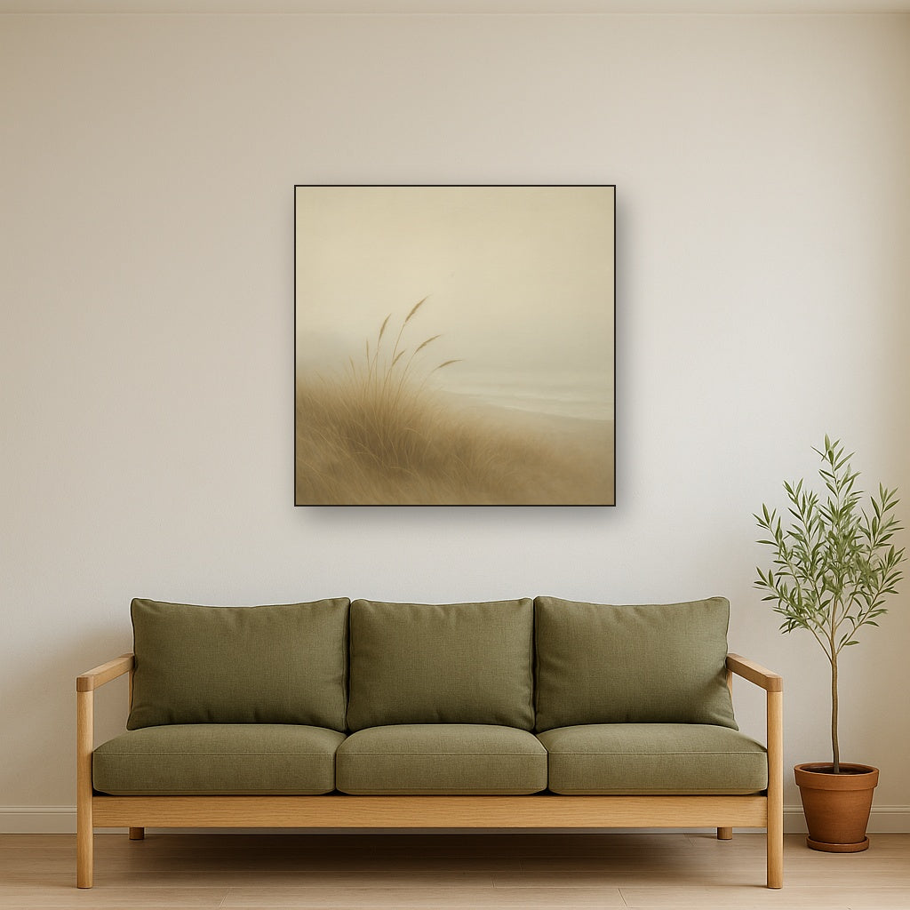 Silent Dune Grass in November Sea Fog No. 6 Oil Painting - View 2