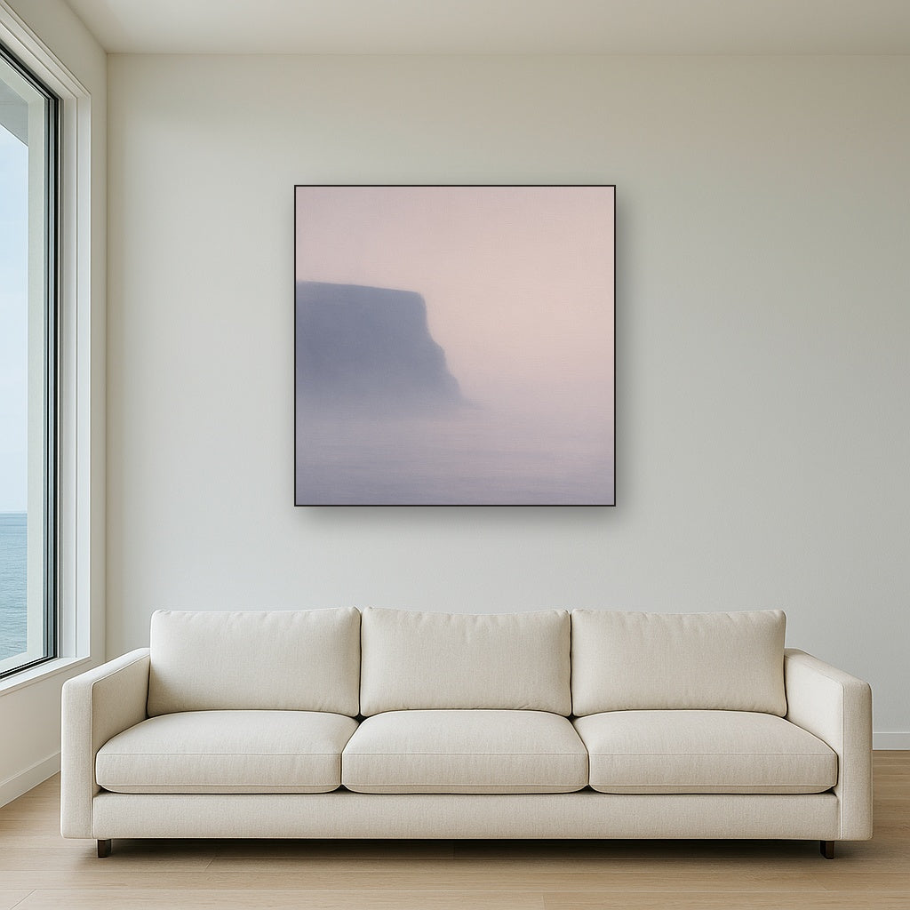 Solitary Headland in Fog No. 9 - Modern Fine Art Oil Painting - View 2