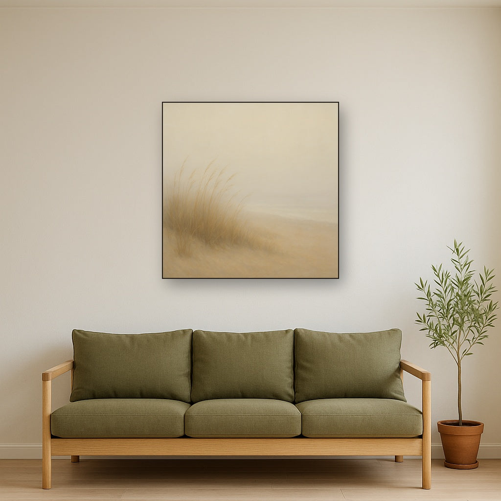 Silent Dune Grass in November Sea Fog No. 12 Oil Painting - View 2