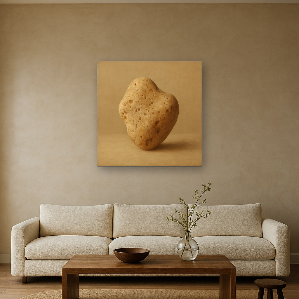 Zen Stone & Warm Grey Void No. 5 - Modern Fine Art Oil Painting - View 2
