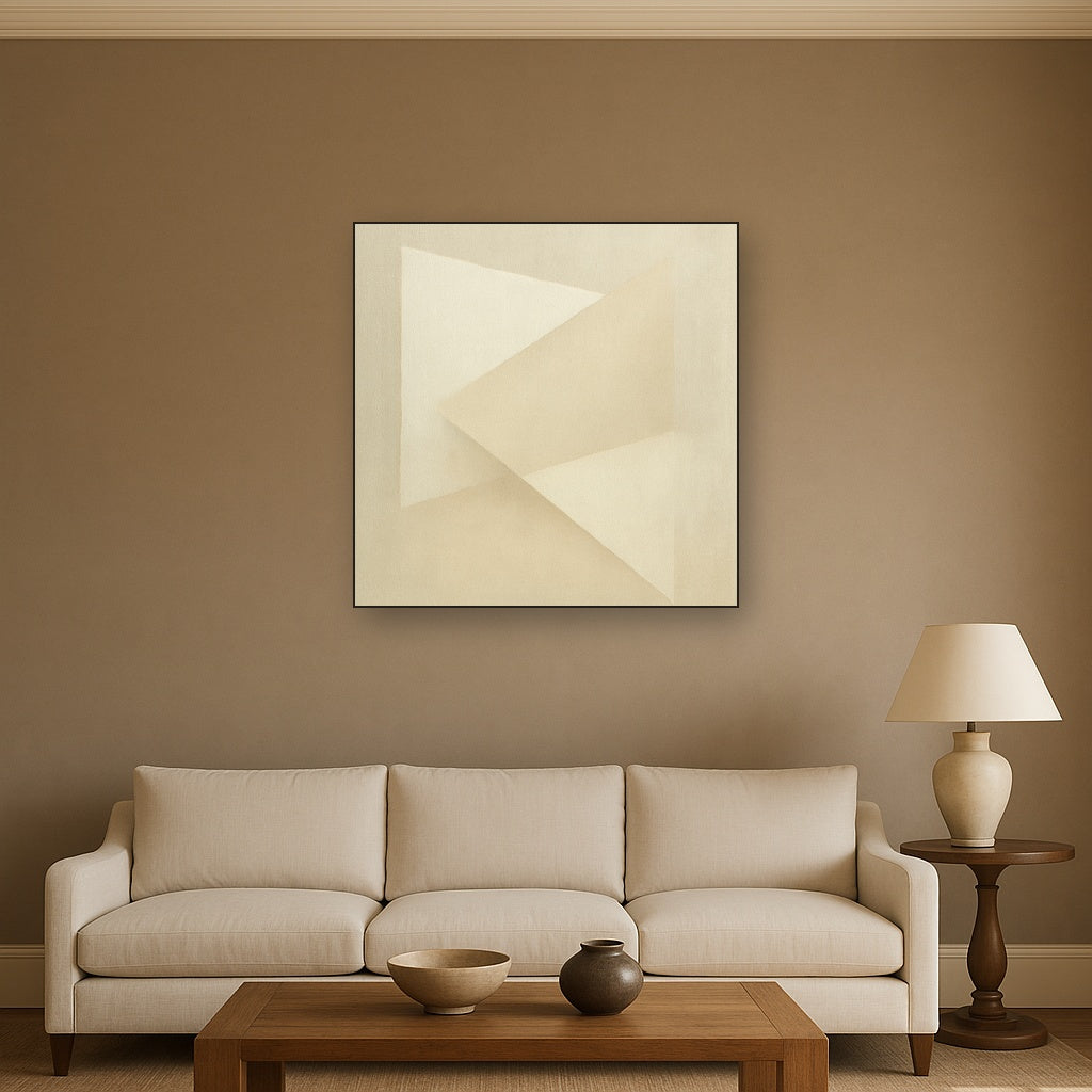 Architectural Stucco Geometry No. 3 - Modern Fine Art Oil Painting - View 2